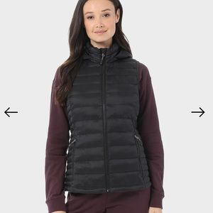 32 Degrees Black Packable Vest with Detachable Hood